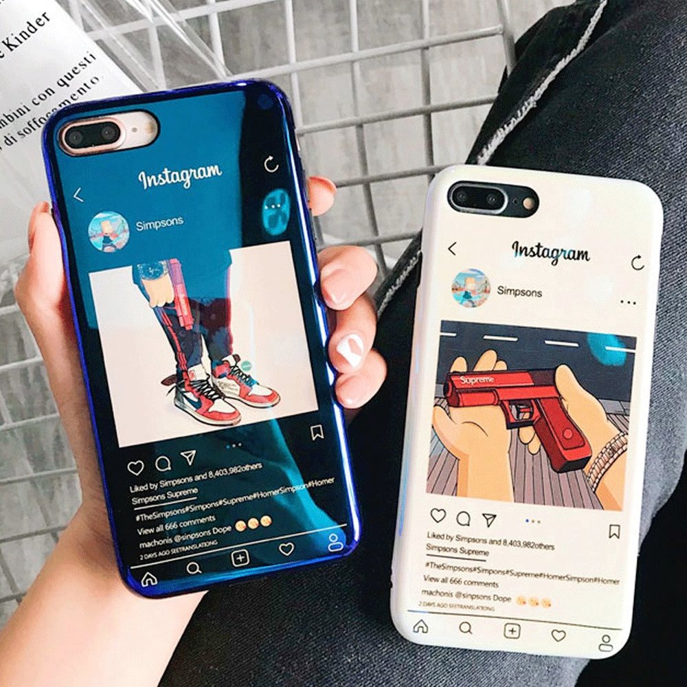 Blue-ray Instagram Gun Shoes Soft iPhone Case